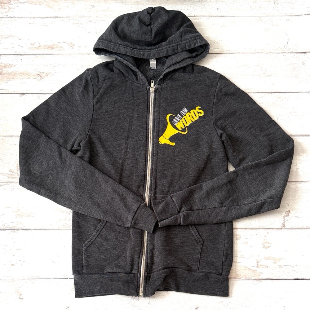 Unisex Adult S/M Gray Zip Up Hoodie Sweatshirt Jacket Mens Womens Size Small